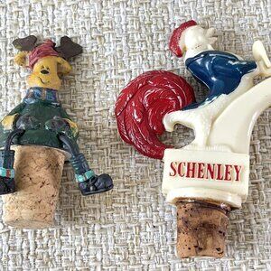 Vintage Wine Bottle Stopper lot of 2 Handmade bottle stoppers